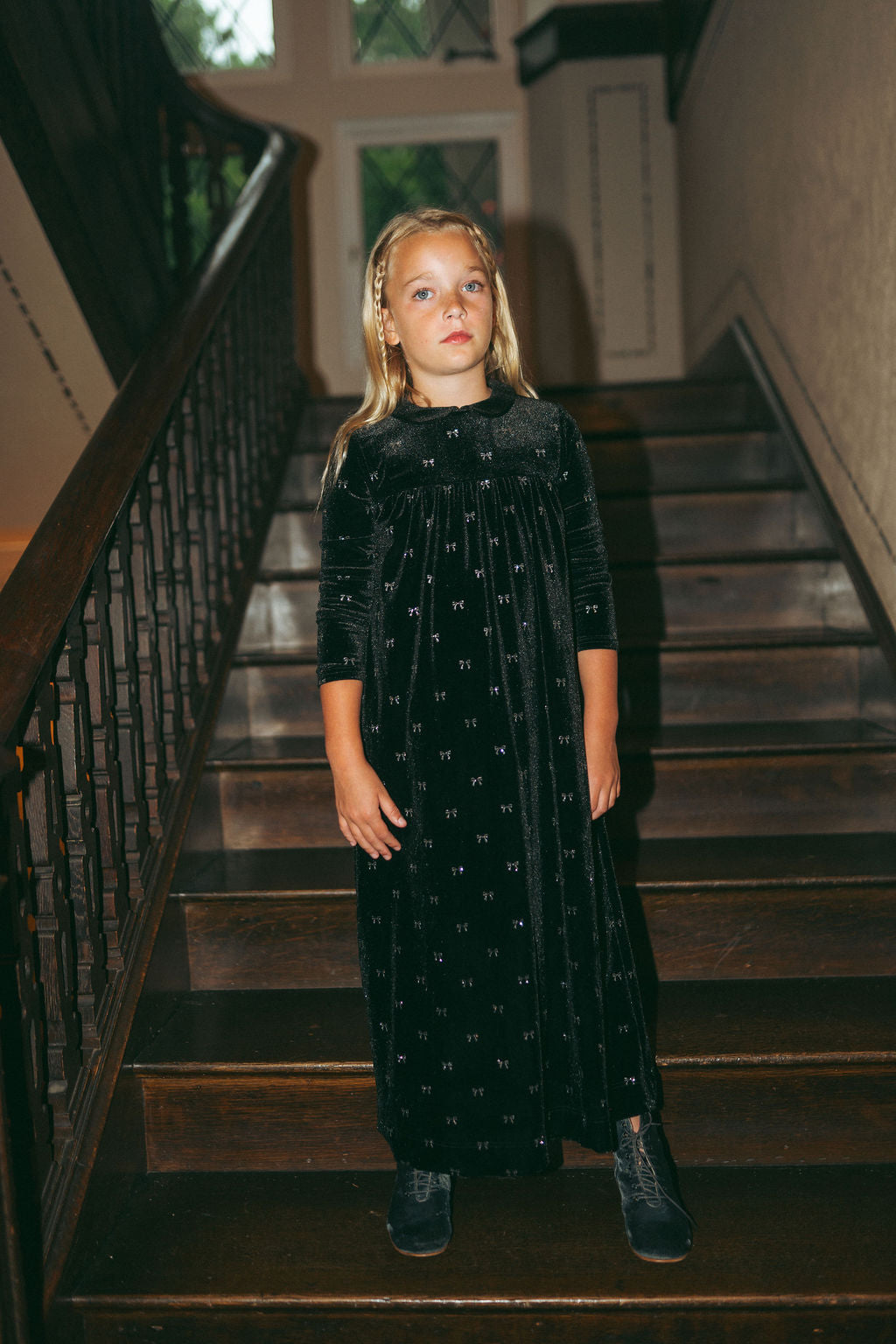 Velour Bow Maxi Dress
