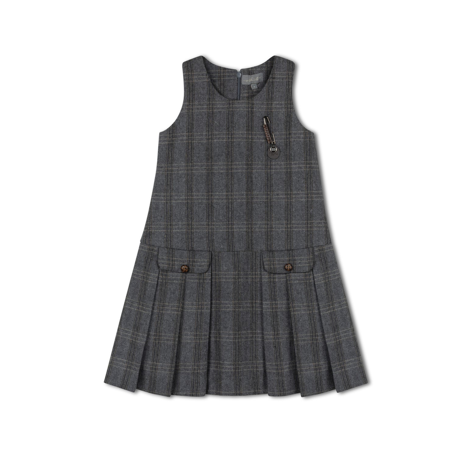 Charcoal Plaid Jumper Dress
